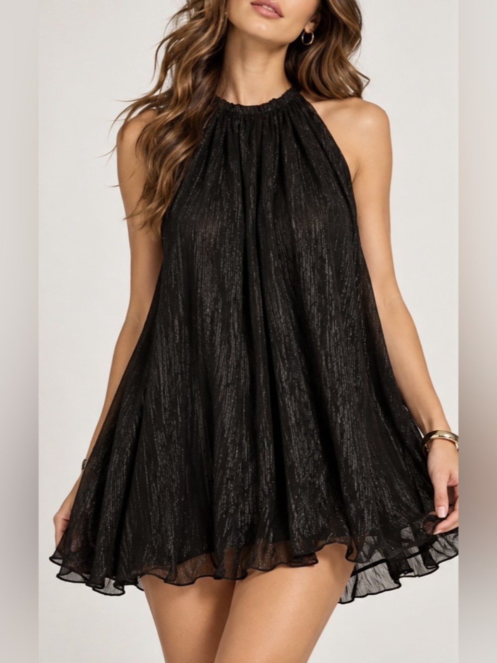 Black Halter Mini Dress